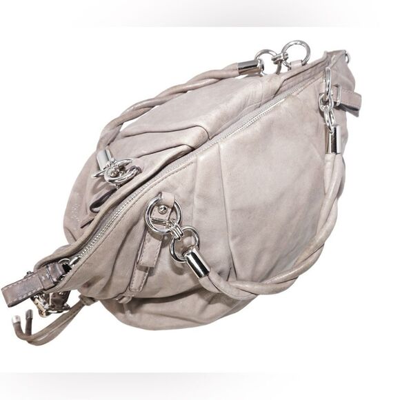 Coach Gray Shimmer Pleated Madison Satchel 17766 - Picture 3 of 7